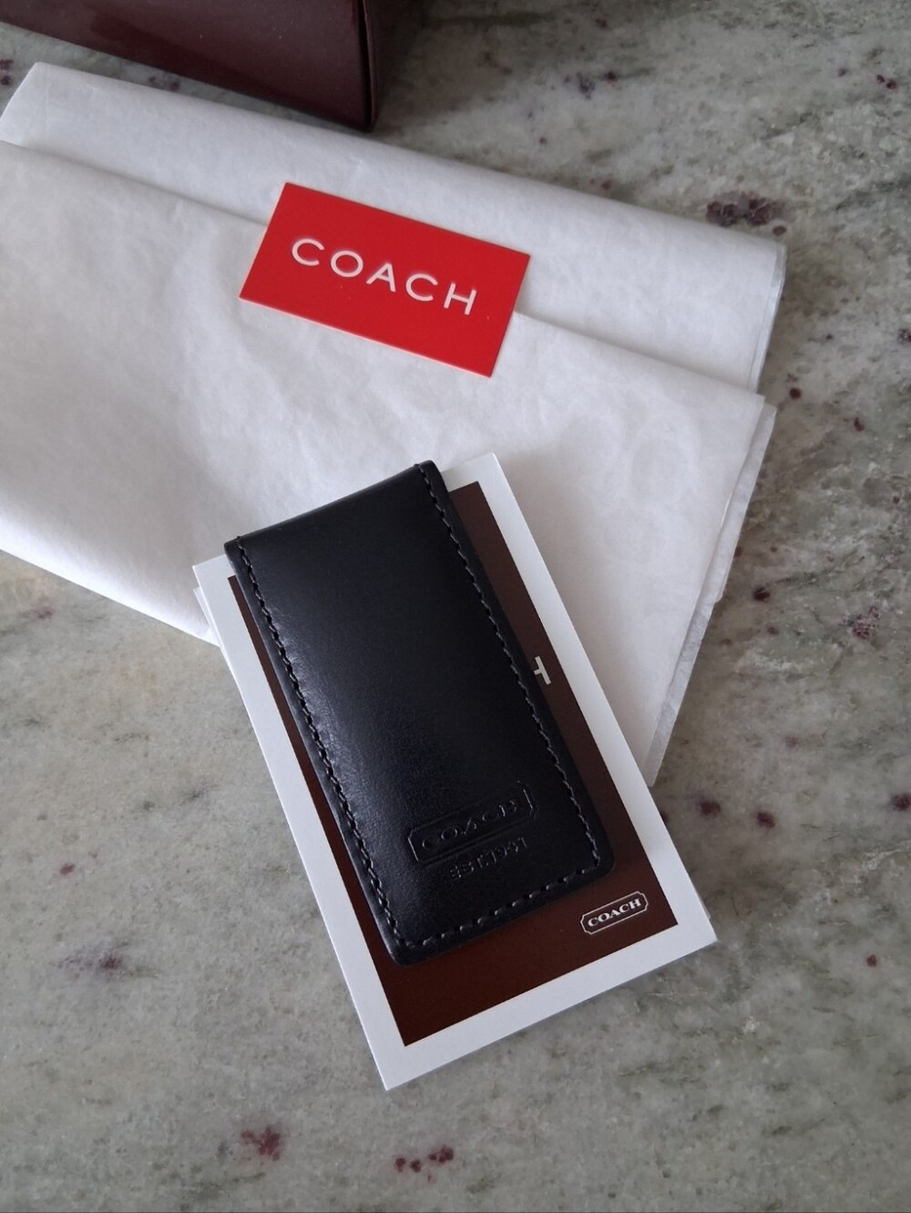 Coach Water Buffalo Calfskin Money Clip Holder